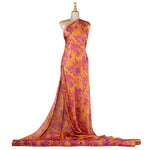 Satin imprimé orange Bombay - Ribes y Casals
