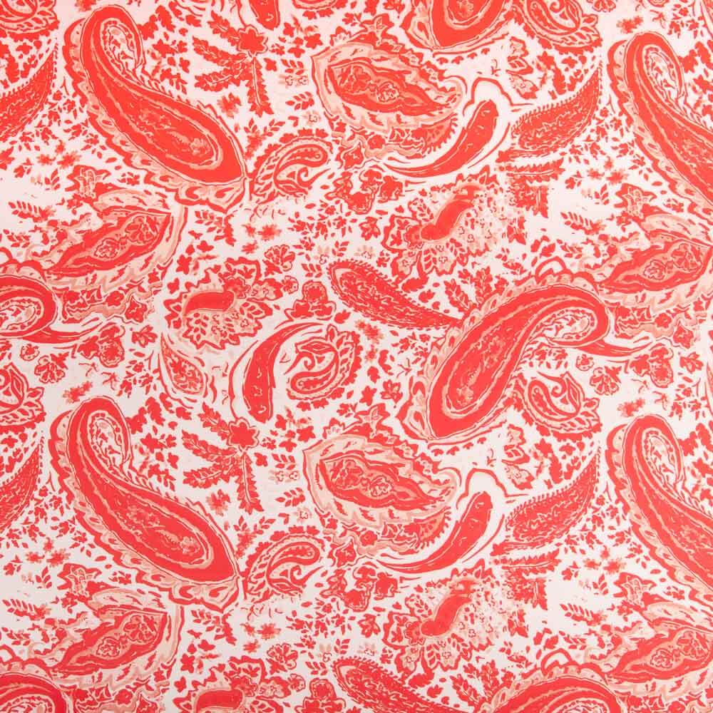 Satin imprimé cachemire corail - Ribes y Casals