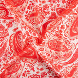Satin imprimé cachemire corail - Ribes y Casals