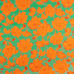 Satin imprimé fleur de Caipi orange - Ribes y Casals