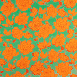 Satin imprimé fleur de Caipi orange - Ribes y Casals