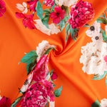 Satin imprimé cretonne orange - Ribes y Casals