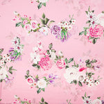 Satin Cretonne Imprimé Rose Vif - Ribes y Casals