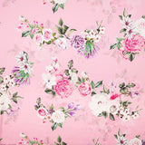 Satin Cretonne Imprimé Rose Vif - Ribes y Casals