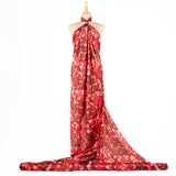 Satin imprimé Delhi rouge - Ribes y Casals