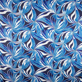 Satin imprimé Denisa bleu - Ribes y Casals