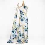 Impression de fleurs en satin Art bleu - Ribes y Casals