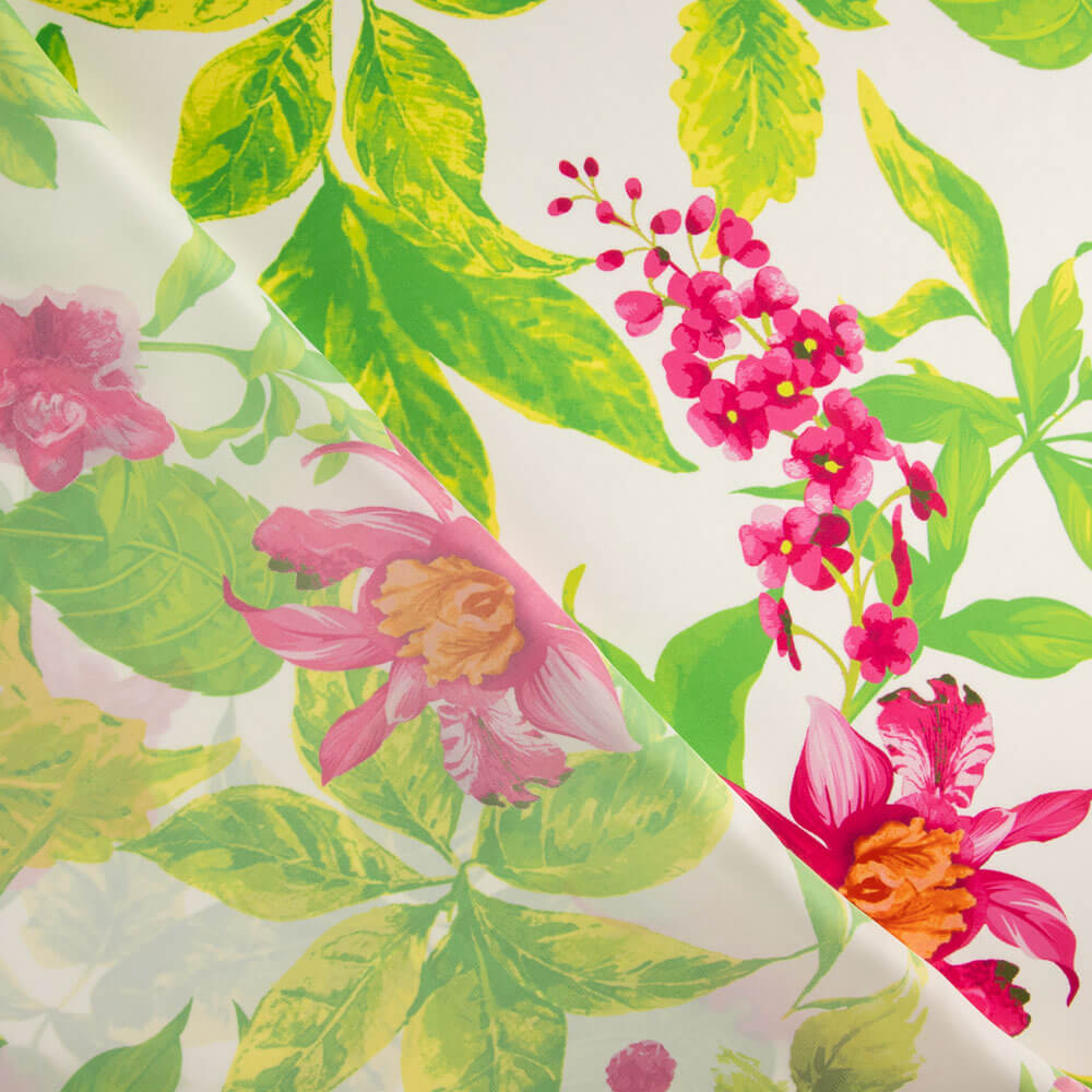 Satin imprimé fleur Mooma - Ribes y Casals