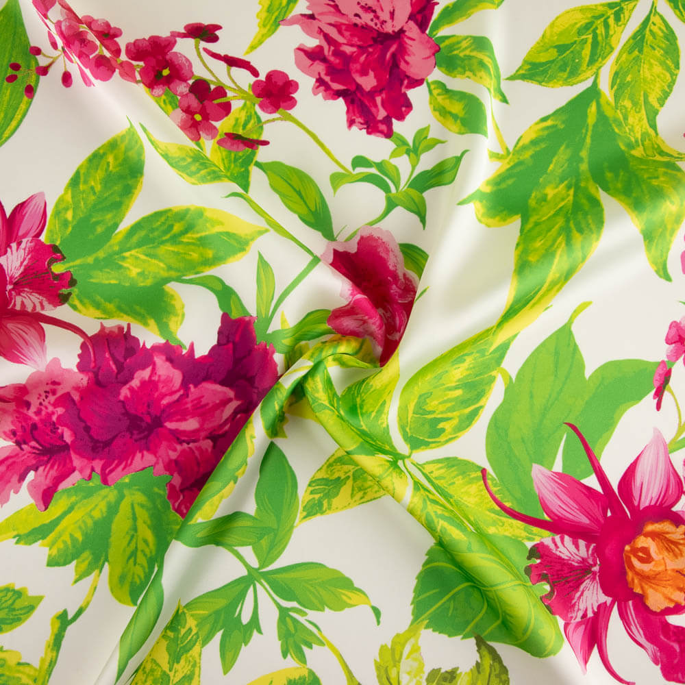 Satin imprimé fleur Mooma - Ribes y Casals
