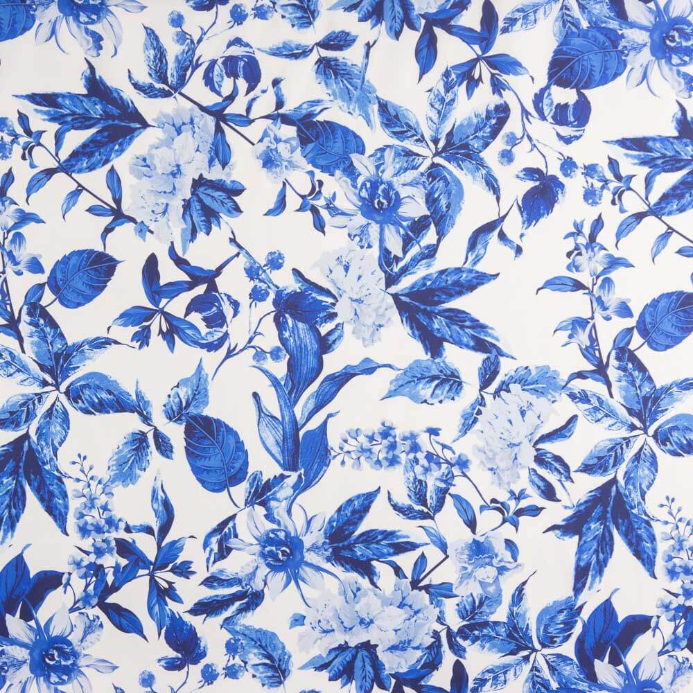 Satin imprimé floral bleu - Ribes y Casals