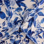 Satin imprimé floral bleu - Ribes y Casals