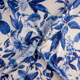 Satin imprimé floral bleu - Ribes y Casals