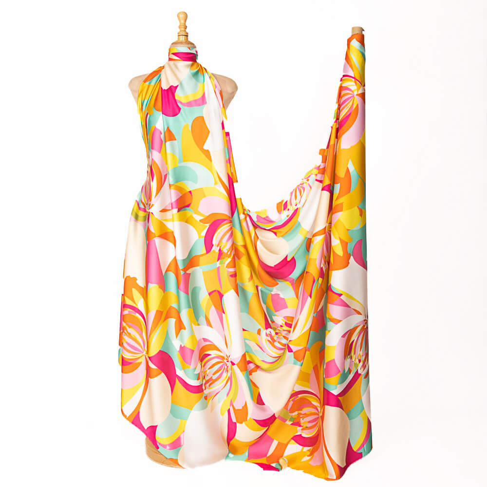 Satin imprimé floral d'été - Ribes y Casals