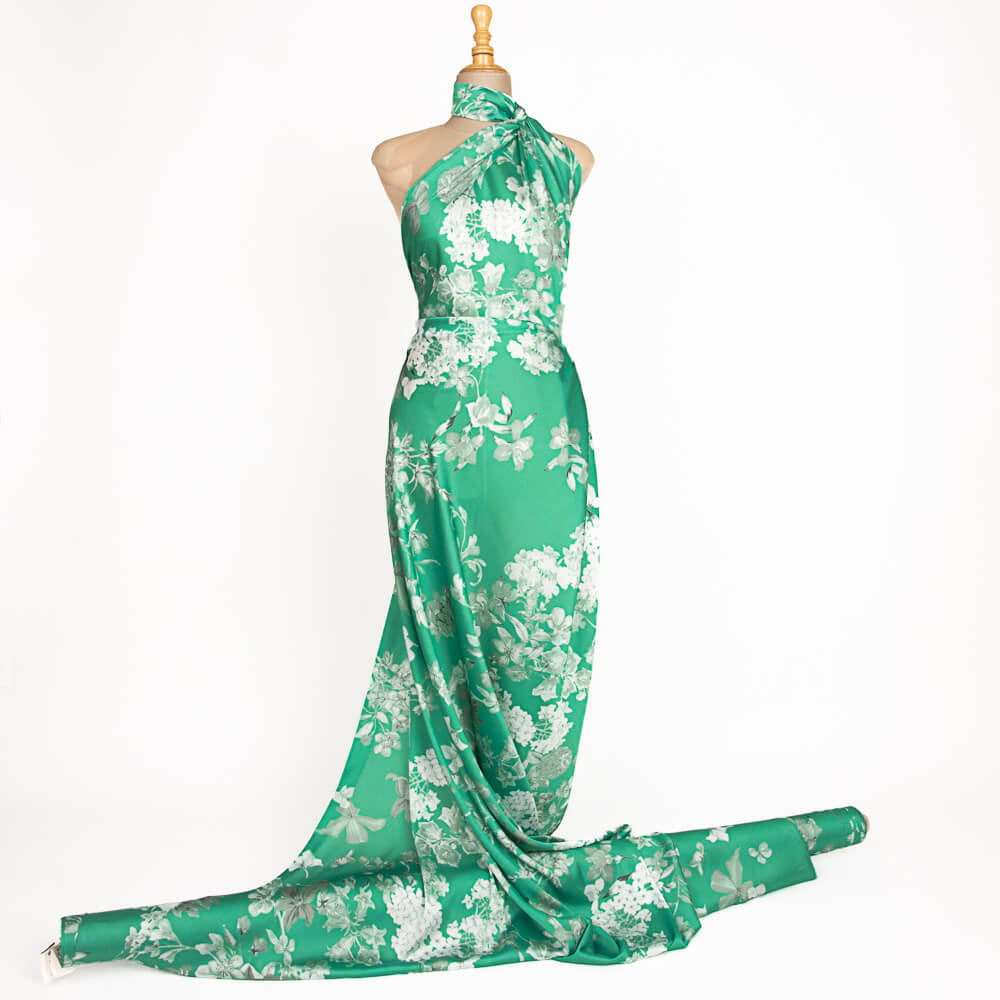 Satin Imprimé Kimono Menthe - Ribes y Casals