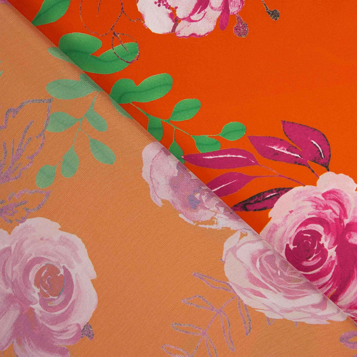 Satin imprimé Liane Corail - Ribes y Casals