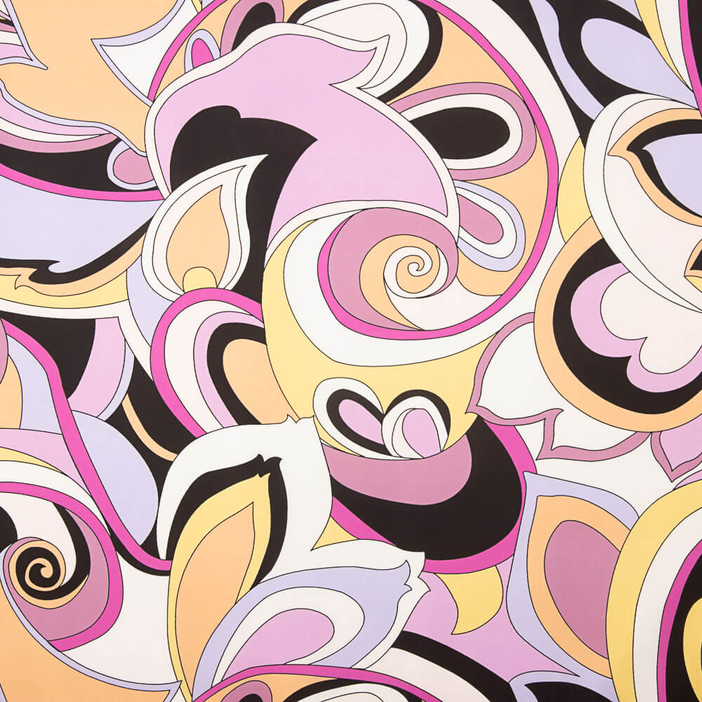 Satin imprimé Pucci mauve - Ribes y Casals