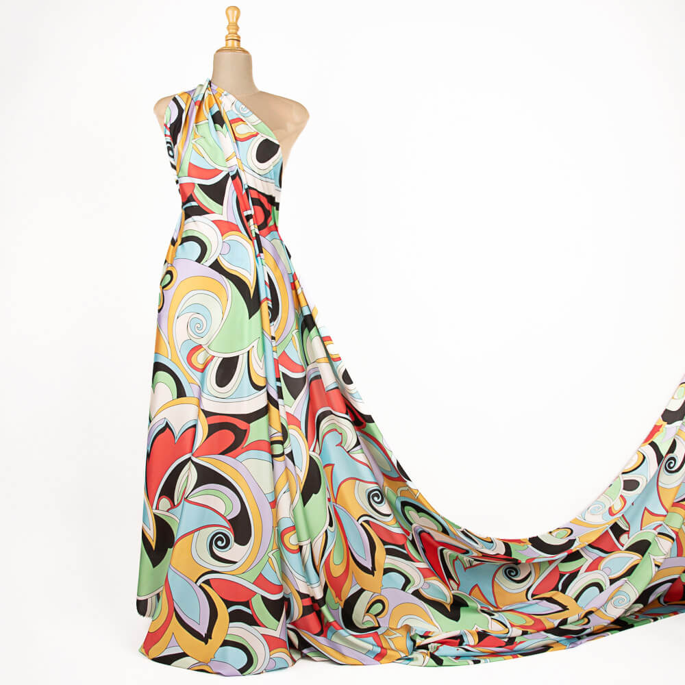 Satin imprimé Pucci multicolore - Ribes y Casals