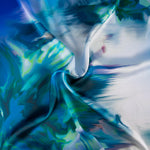 Satin imprimé bleu Splash - Ribes y Casals