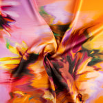 Satin imprimé éclaboussures orange - Ribes y Casals