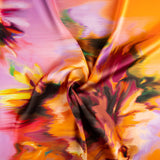 Satin imprimé éclaboussures orange - Ribes y Casals