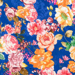 Satin Jacquard Floral Bleu - Ribes y Casals