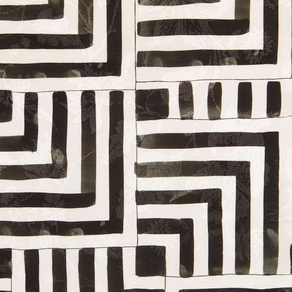 Satin Jacquard Géométrique Noir - Ribes y Casals