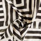 Satin Jacquard Géométrique Noir - Ribes y Casals