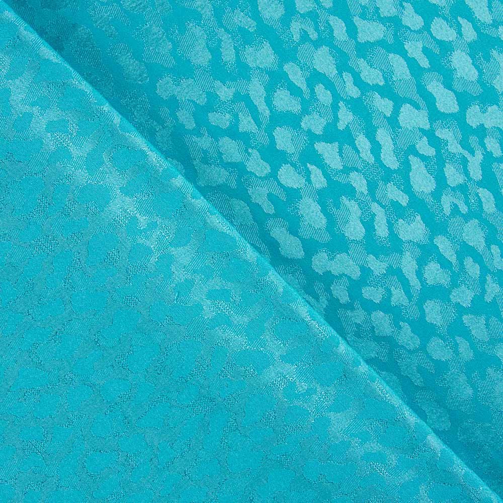 Satin Jacquard Viscose Bleu Turquoise - Ribes y Casals