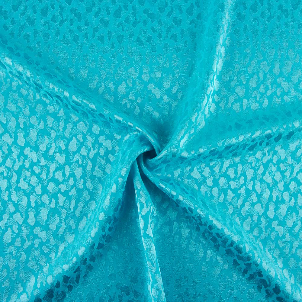 Satin Jacquard Viscose Bleu Turquoise - Ribes y Casals