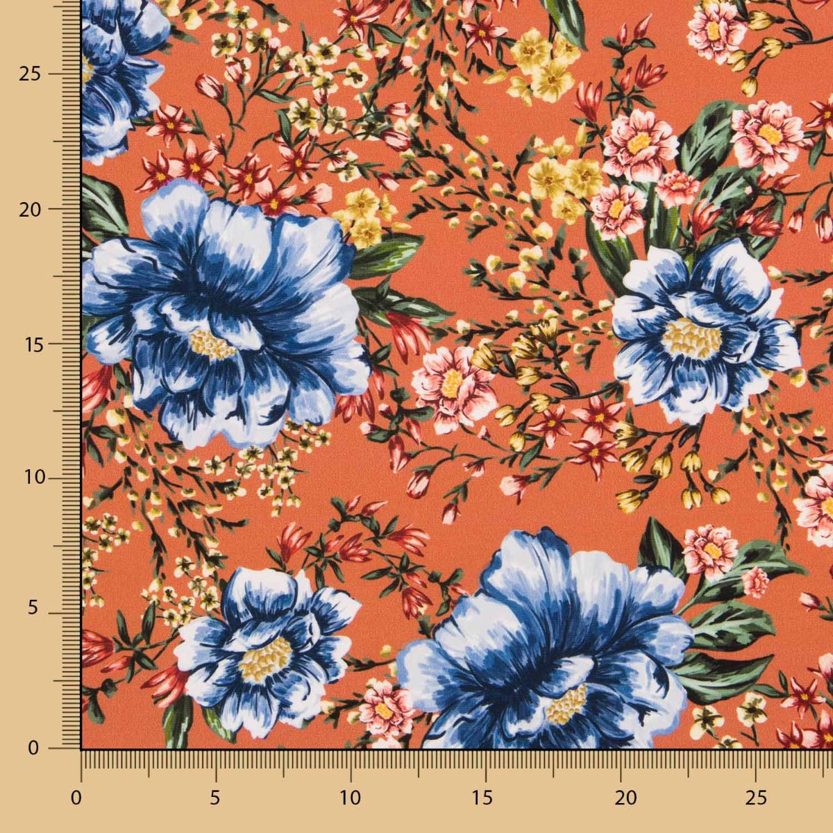 Satin Mate Floral Terracotta - Ribes y Casals