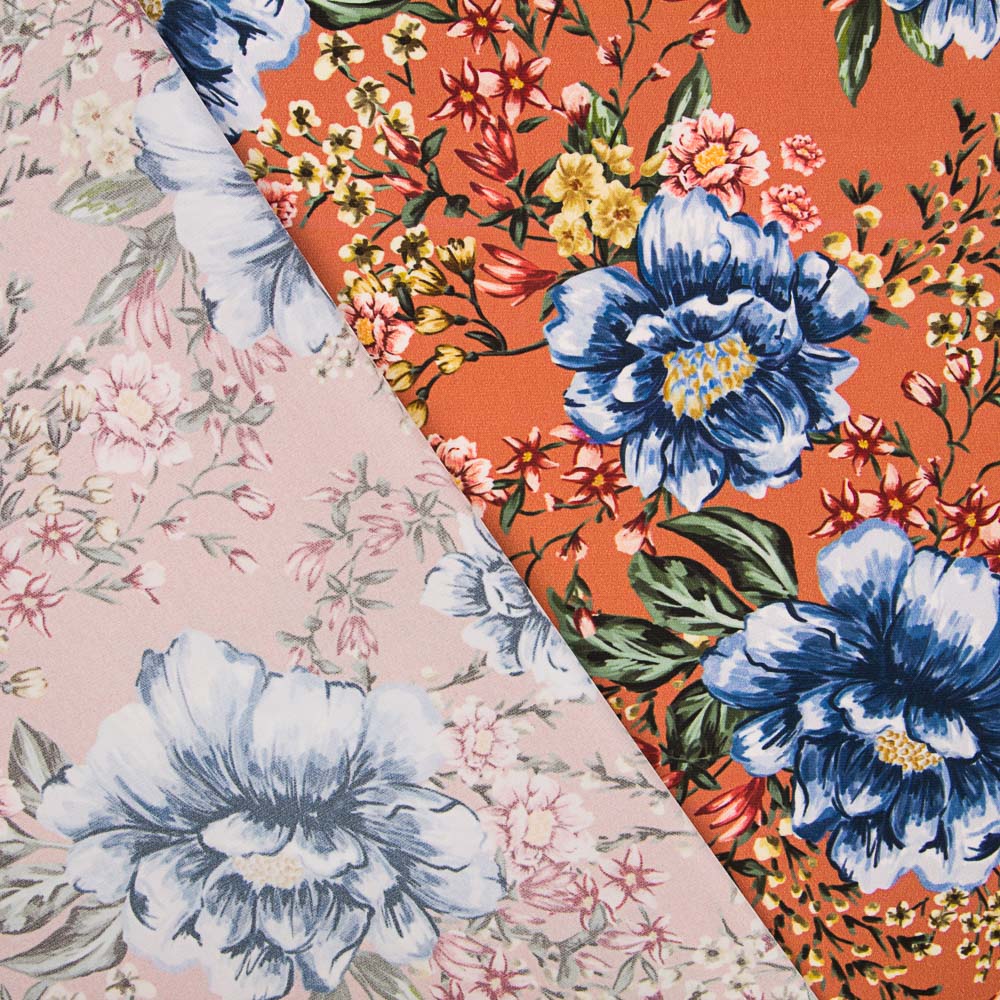 Satin Mate Floral Terracotta - Ribes y Casals