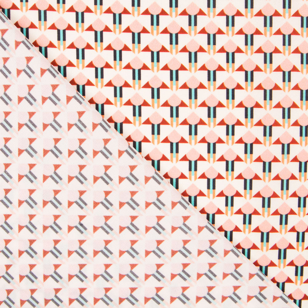 Satin Géométrique Saumon - Ribes y Casals