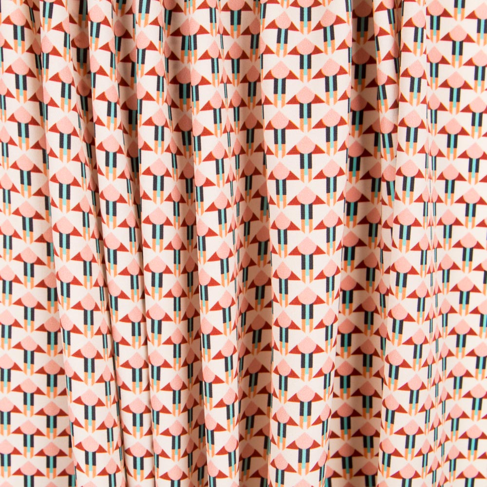 Satin Géométrique Saumon - Ribes y Casals