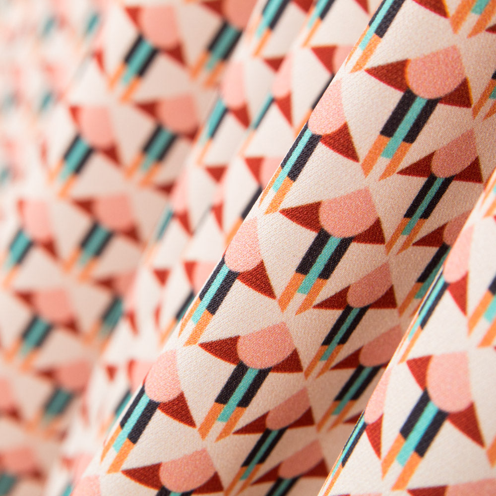 Satin Géométrique Saumon - Ribes y Casals