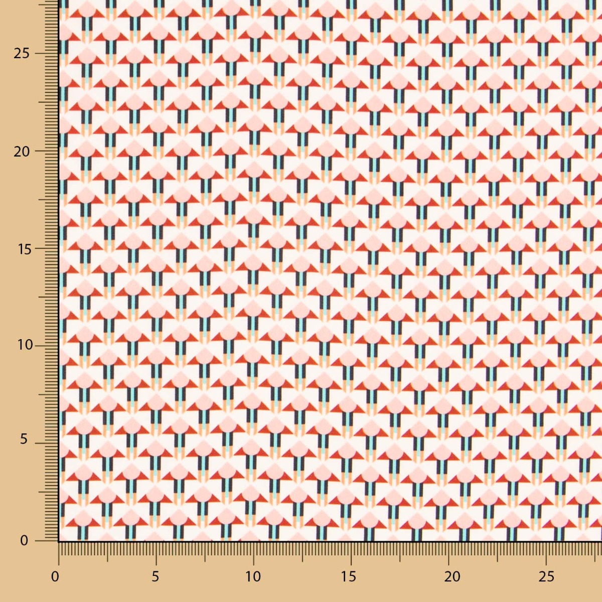 Satin Géométrique Saumon - Ribes y Casals