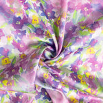 Satin de polyester floral aquarelle - Ribes y Casals