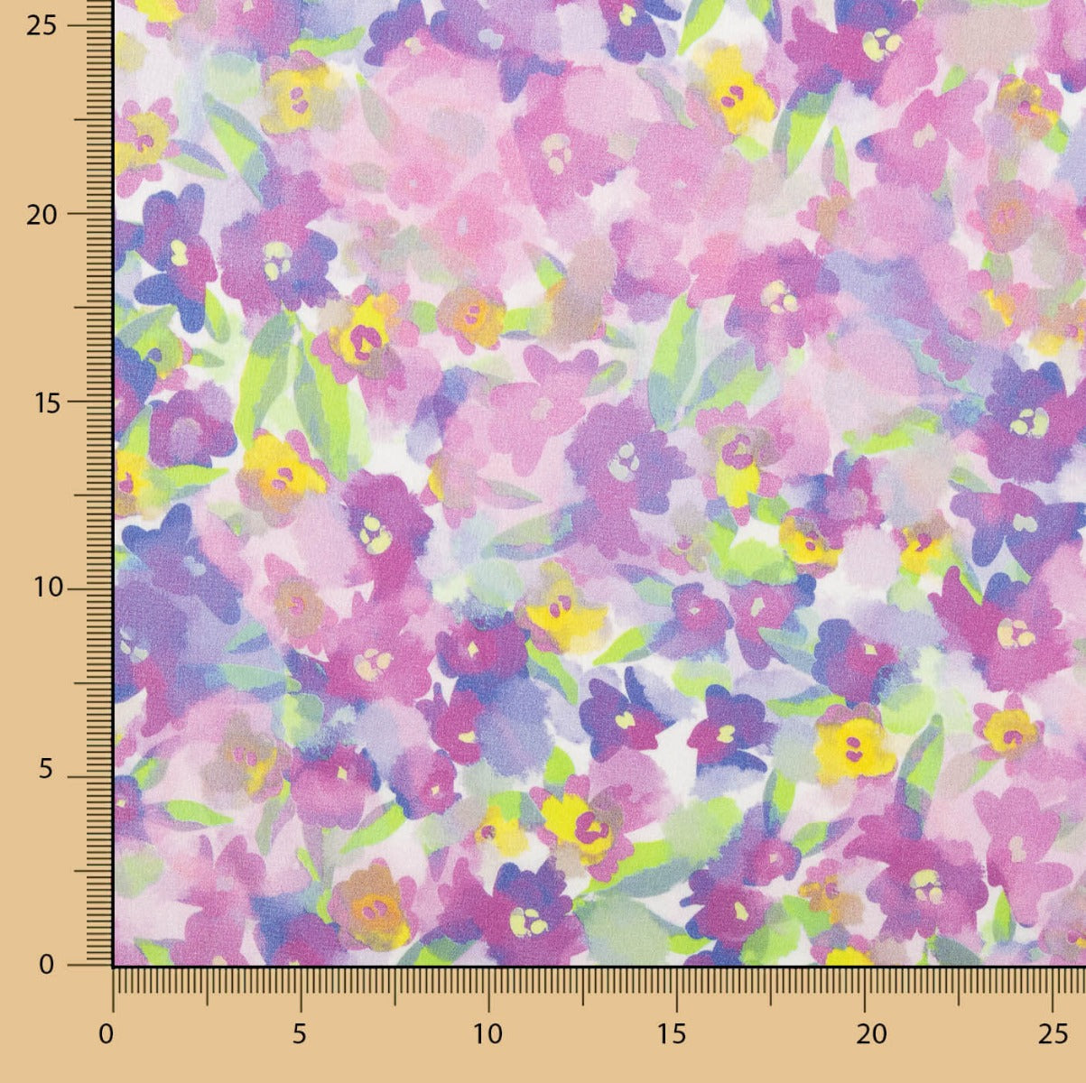 Retal Satén Poliéster Floral Acuarela 150x145 cms - Ribes y Casals