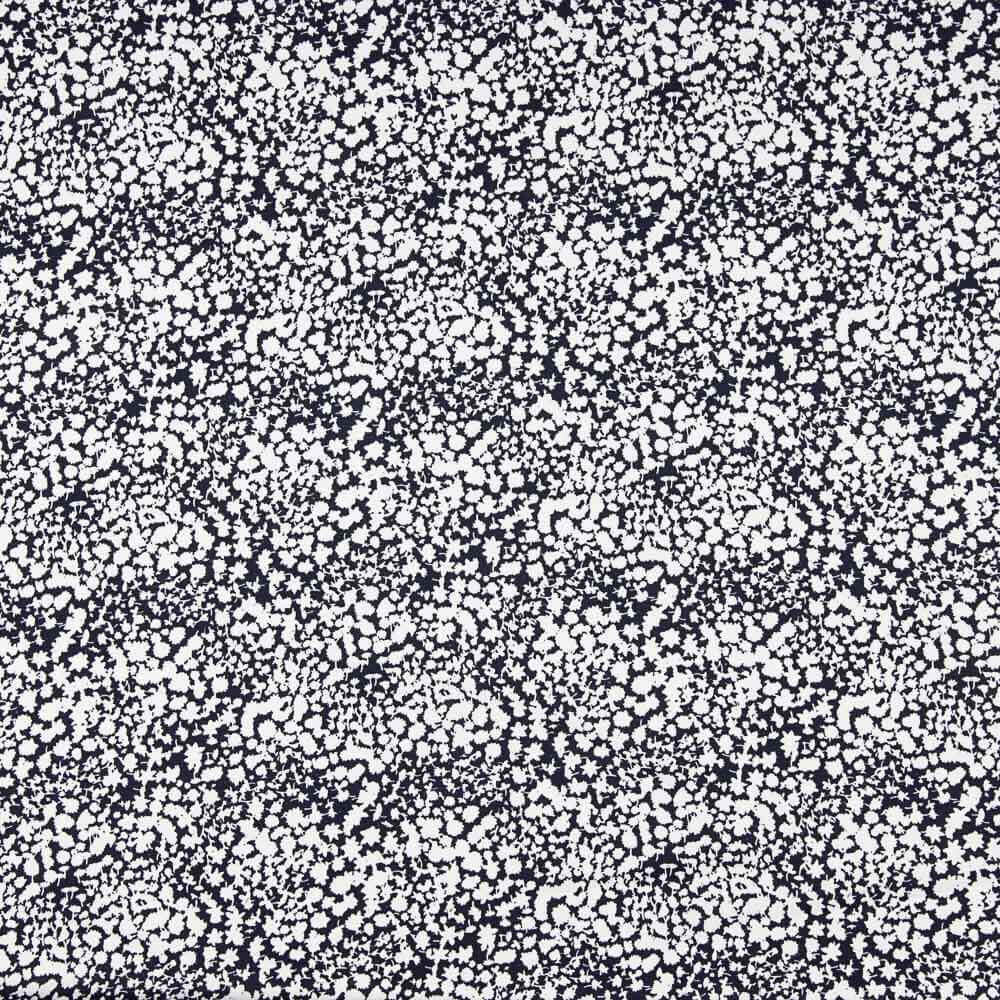 Polyester Satin Imprimé Abstrait Marine - Ribes y Casals