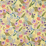 Satin Polyester Fleuri Jaune - Ribes y Casals