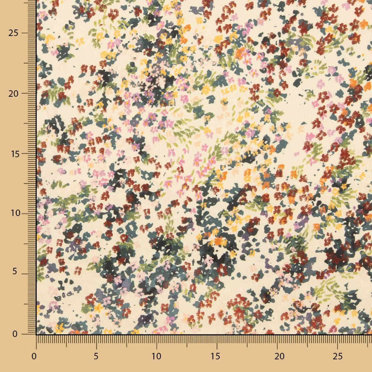 Satin Floral Beige Polyester - Ribes y Casals