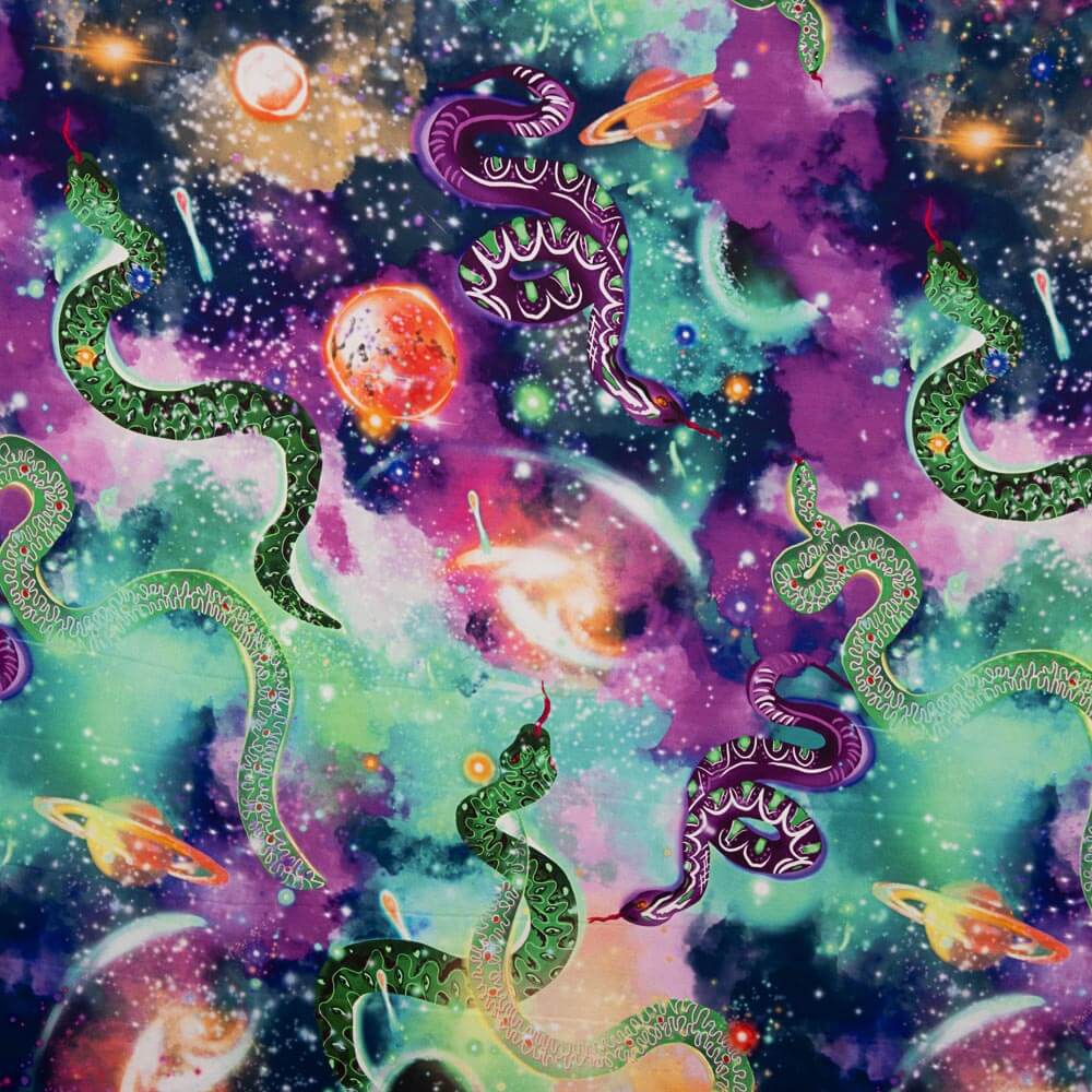 Satin Univers Serpent Polyester Koi - Ribes y Casals