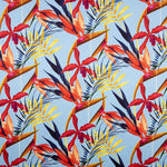 Tissu Satin Soie Naturel  Fleurs Bleu - Ribes y Casals