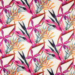 Tissu Satin Soie Naturel Floral Fuchsia - Ribes y Casals