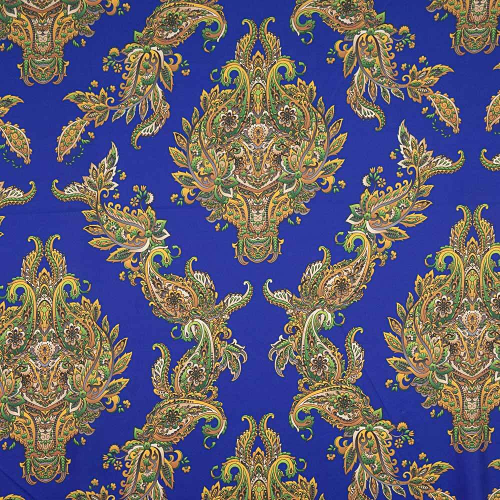 Satin Spandex Cachemire Bleu - Ribes y Casals