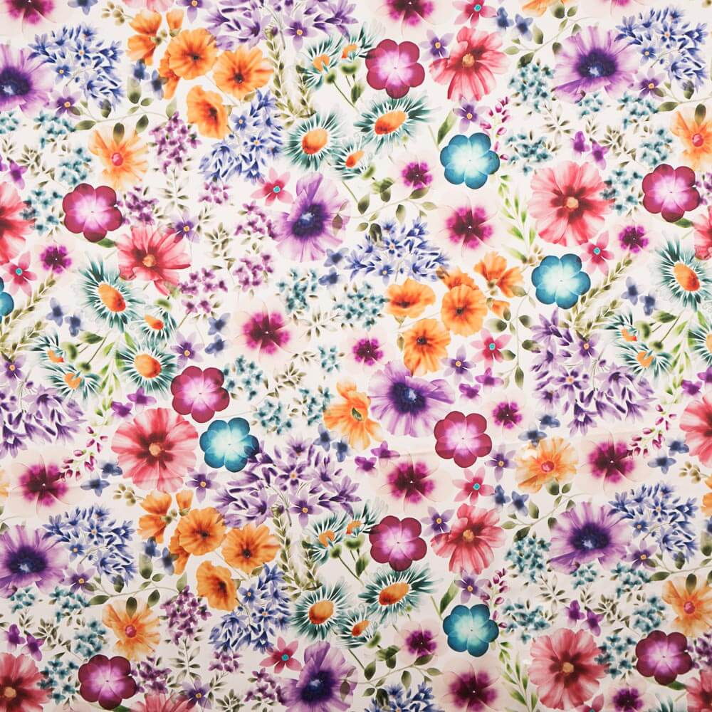 Satin Spandex Fleur Cretonne Mauve - Ribes y Casals