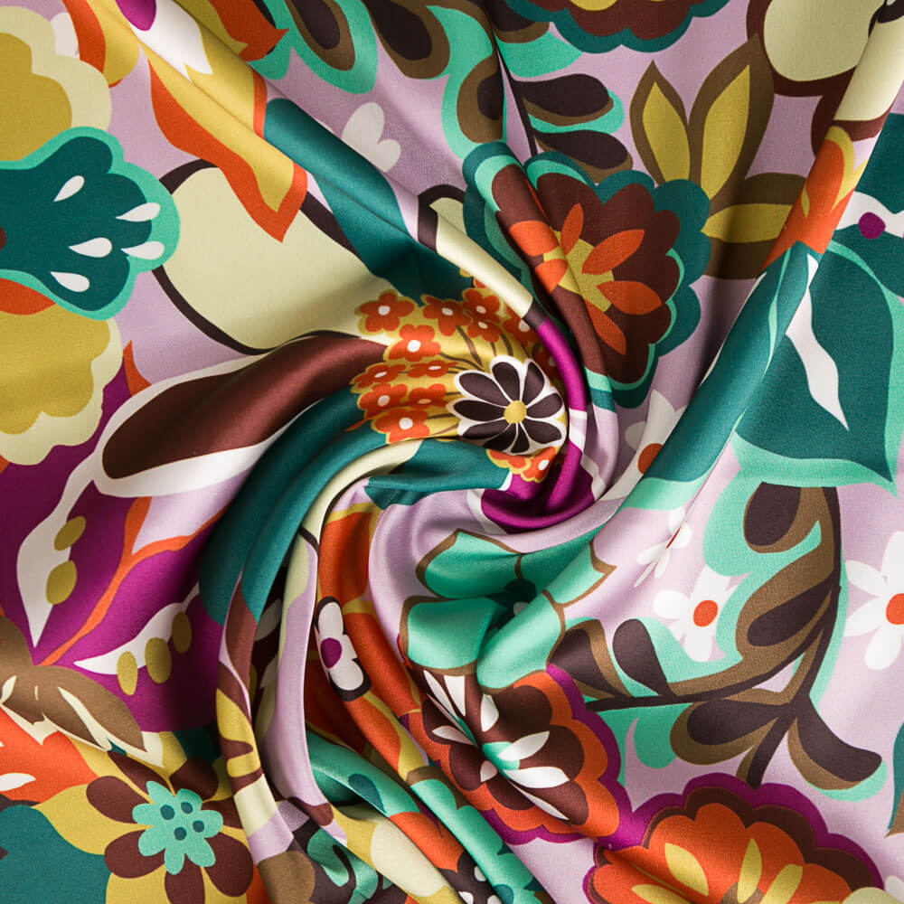 Satin Spandex Peinture Mauve - Ribes y Casals