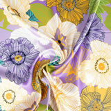 Satin Spandex Fleur Rétro Maxi Lilas - Ribes y Casals