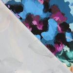 Satin Spandex Floral Bleu - Ribes y Casals