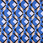 Satin Spandex Géométrique Maxi Bleu - Ribes y Casals