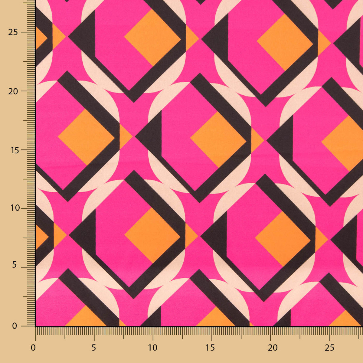 Satin Spandex Géométrique Maxi Fuchsia - Ribes y Casals